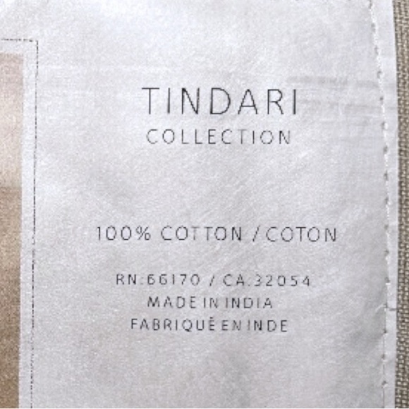 NIP Anthropologie Tindari Shams Cotton Ivory + Gray Scalloped Trim Hand Screened - Picture 8 of 9